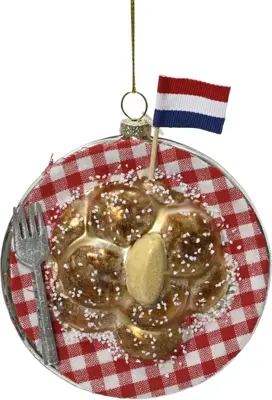 Decoris glazen kerst ornament poffertjes 11cm multi