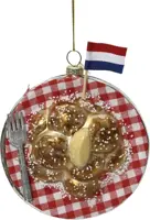 Decoris glazen kerst ornament poffertjes 11cm multi kopen?
