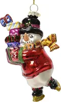 Decoris glazen kerst ornament sneeuwpop op schaatsen 11cm multi  kopen?
