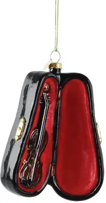 Decoris glazen kerst ornament viool 12cm multi