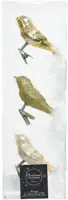 Decoris glazen kerst ornament vogel 3.5cm goud 3 stuks kopen?