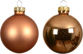 Decoris glazen kerstbal 3.5cm brandy 16 stuks - afbeelding 2