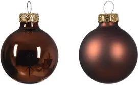 Decoris glazen kerstbal 3.5cm espresso 16 stuks - afbeelding 2