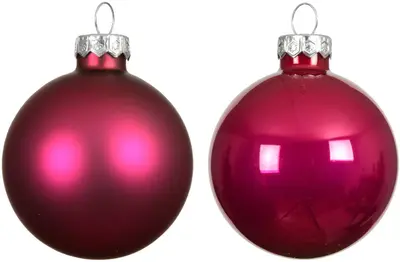 Decoris glazen kerstbal 3.5cm festive roze 16 stuks - afbeelding 2