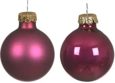 Decoris glazen kerstbal 3.5cm granaatappel 16 stuks - afbeelding 2