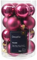 Decoris glazen kerstbal 3.5cm granaatappel 16 stuks - afbeelding 1