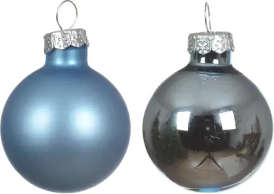 Decoris glazen kerstbal 3.5cm ijsblauw 16 stuks - afbeelding 2