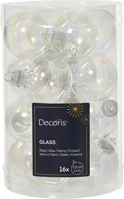 Decoris glazen kerstbal 3.5cm iris 16 stuks - afbeelding 1