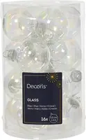 Decoris glazen kerstbal 3.5cm iris 16 stuks - afbeelding 1