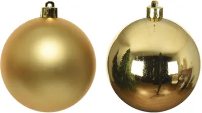 Decoris glazen kerstbal 3.5cm licht goud 16 stuks - afbeelding 2