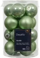Decoris glazen kerstbal 3.5cm matcha groen 16 stuks - afbeelding 1