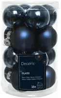 Decoris glazen kerstbal 3.5cm nachtblauw 16 stuks - afbeelding 1