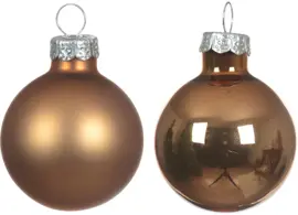 Decoris glazen kerstbal 3.5cm pecan bruin 16 stuks - afbeelding 2