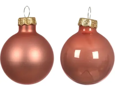 Decoris glazen kerstbal 3.5cm pompoen 16 stuks - afbeelding 2