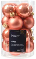 Decoris glazen kerstbal 3.5cm pompoen 16 stuks - afbeelding 1