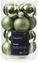 Decoris glazen kerstbal 3.5cm rosemarijn 16 stuks - afbeelding 1
