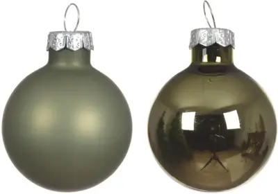 Decoris glazen kerstbal 3.5cm rosemarijn 16 stuks - afbeelding 2