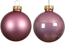 Decoris glazen kerstbal 3.5cm vintage roze 16 stuks - afbeelding 2