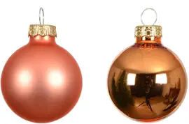 Decoris glazen kerstbal 3.5cm warm oranje 16 stuks - afbeelding 2