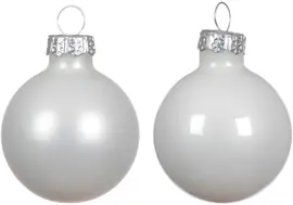 Decoris glazen kerstbal 3.5cm winterwit 16 stuks - afbeelding 2