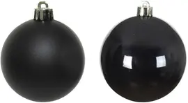 Decoris glazen kerstbal 3.5cm zwart 16 stuks - afbeelding 2