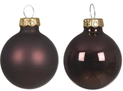Decoris glazen kerstbal 3.5cm zwarte truffel 16 stuks - afbeelding 2
