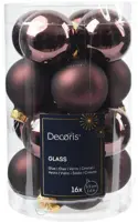 Decoris glazen kerstbal 3.5cm zwarte truffel 16 stuks - afbeelding 1