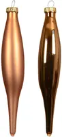 Decoris glazen kerstbal 3cm brandy 6 stuks - afbeelding 2
