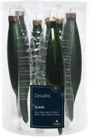 Decoris glazen kerstbal 3cm dennengroen 6 stuks - afbeelding 1