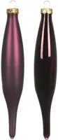 Decoris glazen kerstbal 3cm donker mauve 6 stuks - afbeelding 2