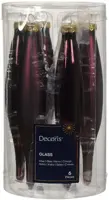 Decoris glazen kerstbal 3cm donker mauve 6 stuks - afbeelding 1
