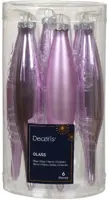 Decoris glazen kerstbal 3cm fris lila 6 stuks - afbeelding 1