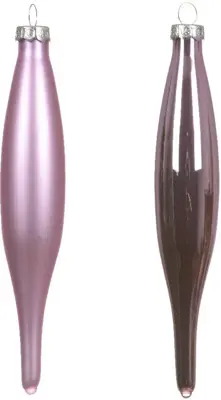 Decoris glazen kerstbal 3cm fris lila 6 stuks - afbeelding 2