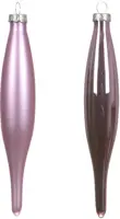 Decoris glazen kerstbal 3cm fris lila 6 stuks - afbeelding 2