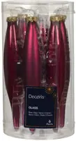 Decoris glazen kerstbal 3cm granaatappel 6 stuks - afbeelding 1