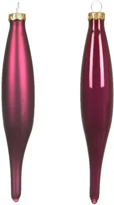 Decoris glazen kerstbal 3cm granaatappel 6 stuks - afbeelding 2