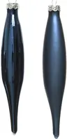 Decoris glazen kerstbal 3cm nachtblauw 6 stuks - afbeelding 2