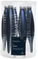 Decoris glazen kerstbal 3cm nachtblauw 6 stuks - afbeelding 1
