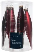 Decoris glazen kerstbal 3cm ossenbloed 6 stuks - afbeelding 1