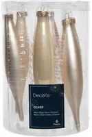 Decoris glazen kerstbal 3cm parel 6 stuks - afbeelding 1