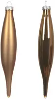 Decoris glazen kerstbal 3cm pecan bruin 6 stuks - afbeelding 2