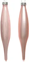 Decoris glazen kerstbal 3cm poederroze 6 stuks - afbeelding 2