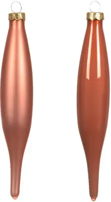 Decoris glazen kerstbal 3cm pompoen 6 stuks - afbeelding 2