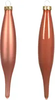 Decoris glazen kerstbal 3cm pompoen 6 stuks - afbeelding 2