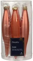 Decoris glazen kerstbal 3cm pompoen 6 stuks - afbeelding 1