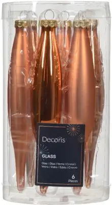 Decoris glazen kerstbal 3cm rood koper 6 stuks