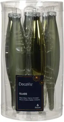 Decoris glazen kerstbal 3cm rosemarijn 6 stuks - afbeelding 1