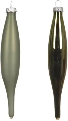 Decoris glazen kerstbal 3cm rosemarijn 6 stuks - afbeelding 2