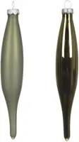 Decoris glazen kerstbal 3cm rosemarijn 6 stuks - afbeelding 2