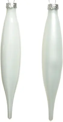 Decoris glazen kerstbal 3cm winterwit 6 stuks - afbeelding 2